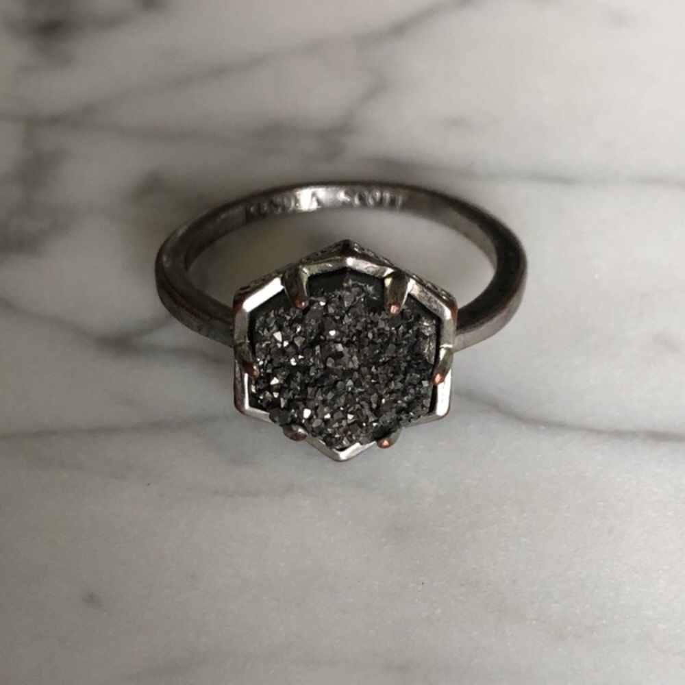 Kendra Scott silver drusy ring 7 or 8